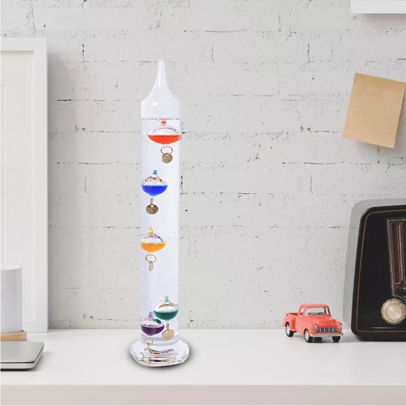 Galileo Glass Thermometer with Multicolor Floating Balls Office Table Home Decor - Picture 8 of 8